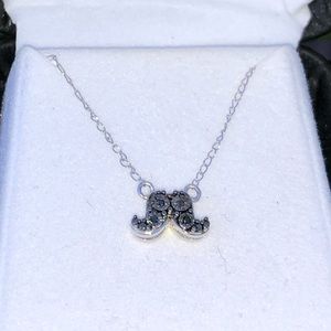 Glittering Mustache Pendant Necklace - OBO